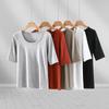 Women's Crew Neck Mid-Sleeve Slim-Fit T-Shirt - New Spring/Summer Solid Color Versatile Base Layer