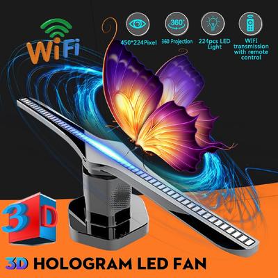 Neues 224 Lampenperlen LED Rotierendes Display WiFi Holographischer Projektor 3D Holographische Werbemaschine 10-15W