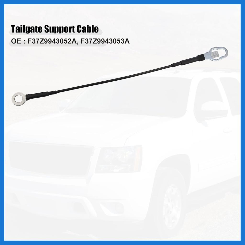 Car Rear Tailgate Cables Lift Gate Support Straps Fit for Ford for Ranger Pickup Truck - Pack of 2 Black Auto Accessories