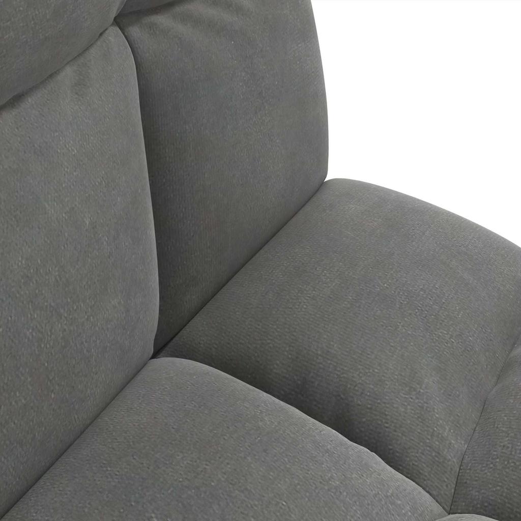 Adjustable Floor Chair Dark Grey Velvet