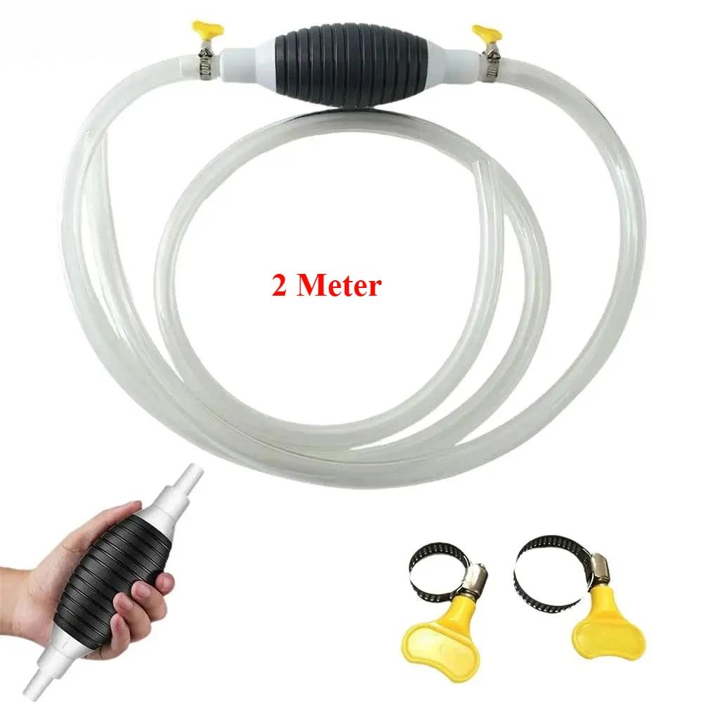 1.5/2/3 Meter Handy Manual Gas Oil Pump Durable for Car Liquid Gasoline Tuning Fuel Transfer Tank Injector Suction Pipe Tool