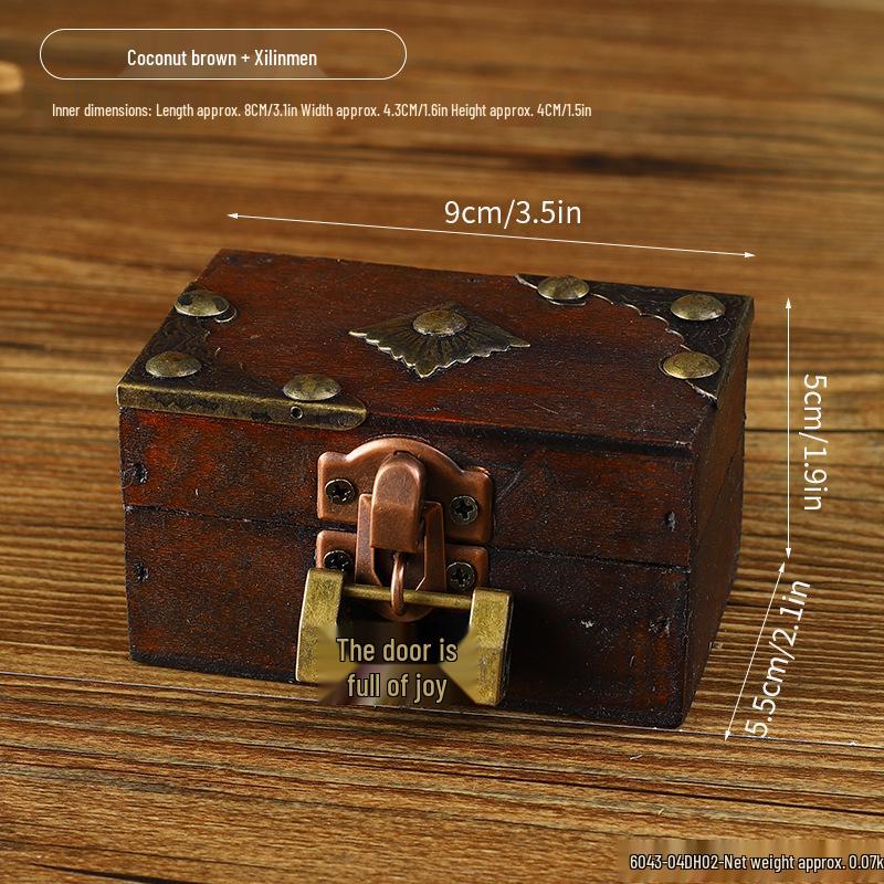 Retro Multi-Color Wooden Jewelry Box: Home Ornament & Escape Room Prop
