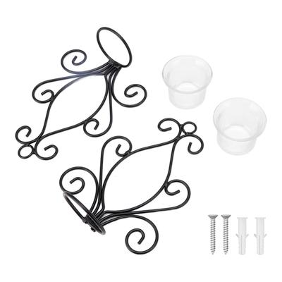 2 Set Candle Holder Wall Sconce European Style Swirl Iron Art Pattern Wall Mounted Candle Holder