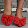 Women Flats Bow Pointed Toe Shoes Female Suede Walking Dress Shoes  Spring Fashion Casual Sandals Shallow Zapatillas Mujer