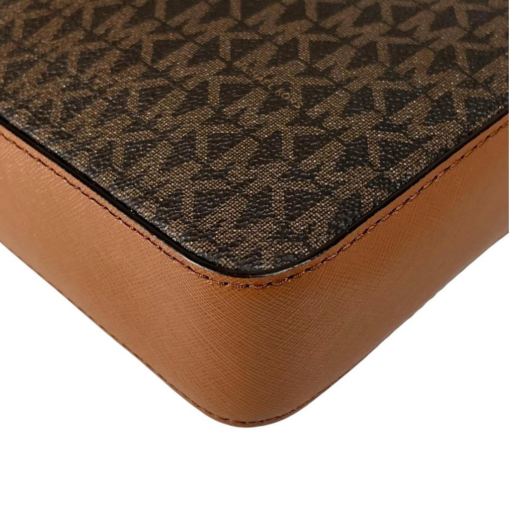 Michael Kors Jet Set Travel Medium Shoulder Bag Leather Brown Women 55H3RBN Used