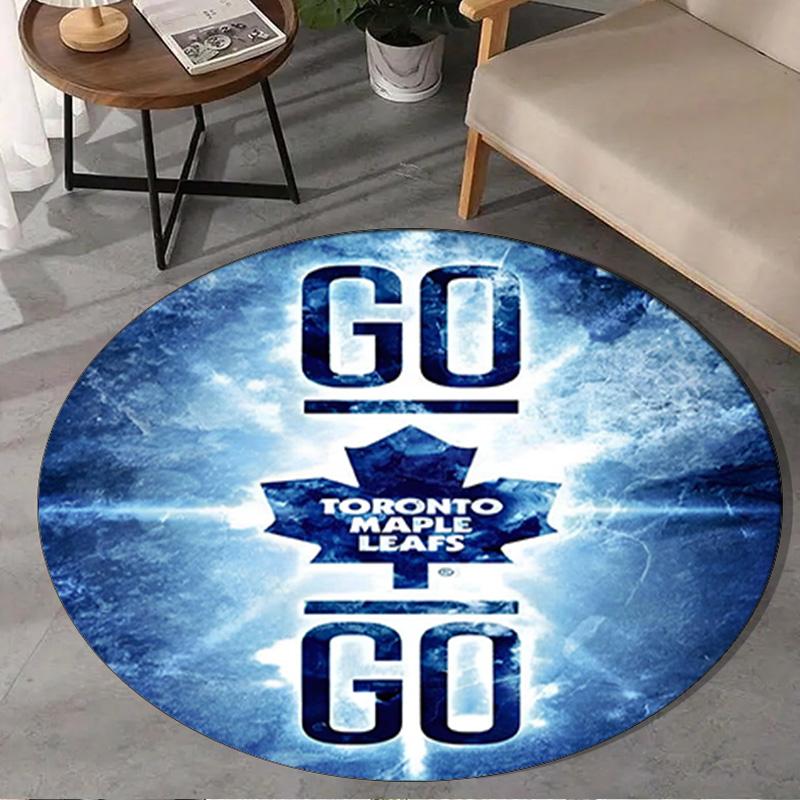 1PC Toronto Leafs Logo Round Rug, Non-slip Chair Mat, Home Decor, Circle Carpet Perfect for Office, Bedroom, Living Room,Christmas gift