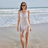 Women's Cover Ups Beach Dress Solid Color Sexy Knit Beach Bikini Swimsuit Cover Up Sunwear