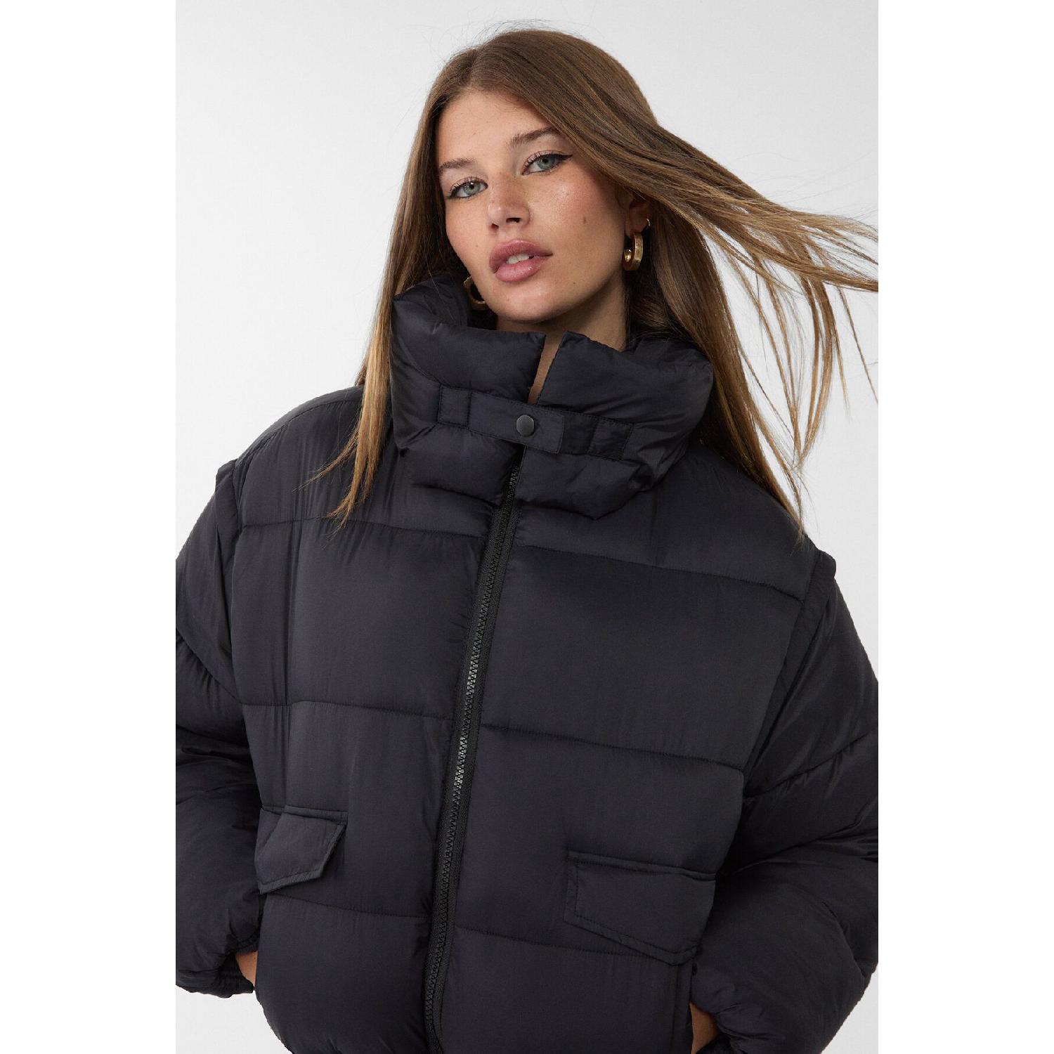 

Hooded Crop Puffer Jacket XS чёрный