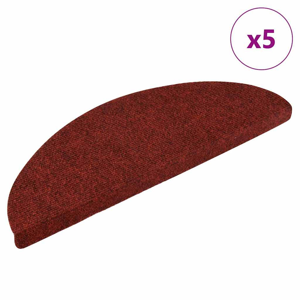 Tapis d'escalier autocollants 5 pièces 56 x 17 x 3 cm  bordeaux Demi-rond