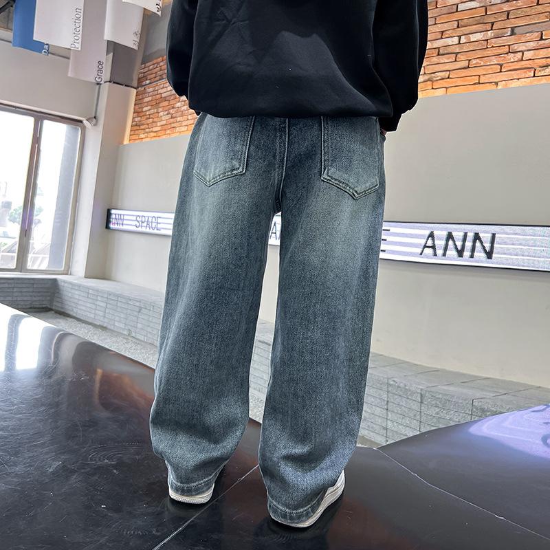 Spring & Autumn Boys' Casual Jeans - Stylish Loose Straight-Leg Pants for Kids