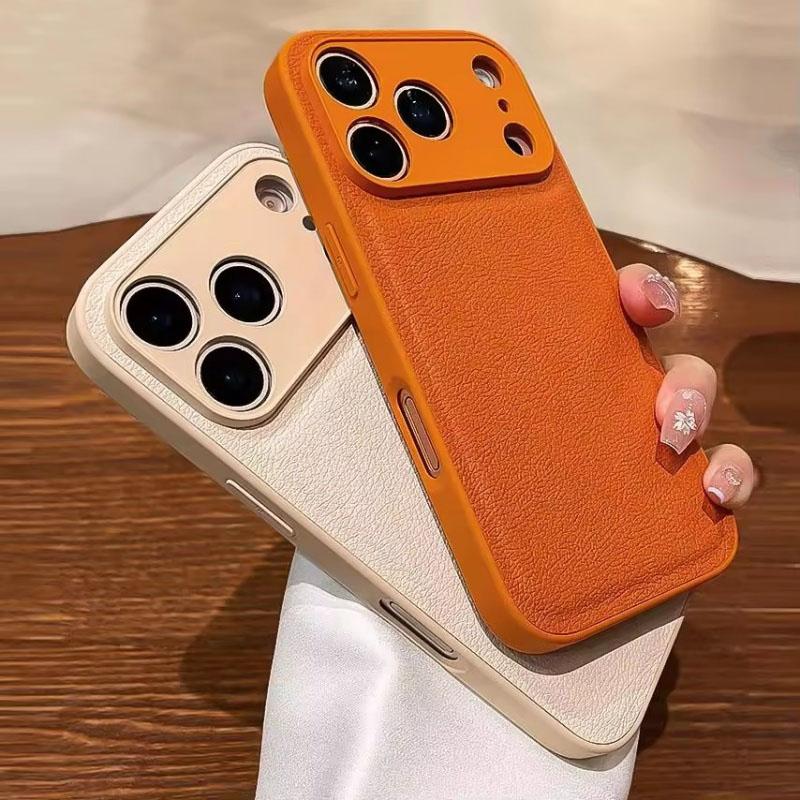 Vogue Lychee Leather Cell Phone Case for iPhone 17Pro 16 15 Plus 14 13 12 11 17 Pro Max iPohne Air TPU Frame Back Armor Cover