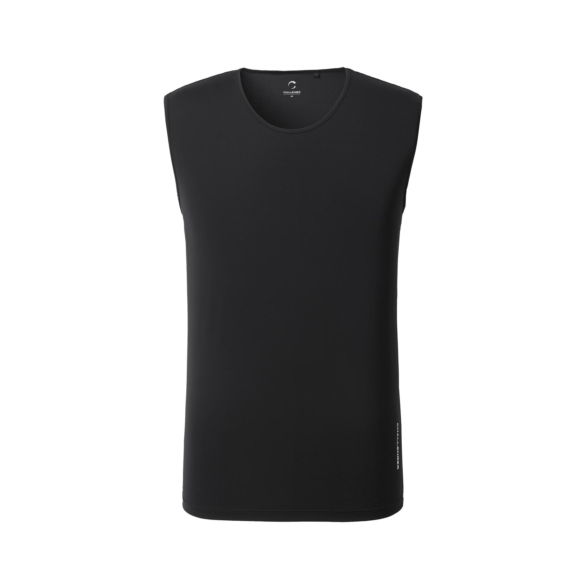 Challenger Nylon Spandex Men S Round Neck Sleeveless Base Layer Black Bk/S