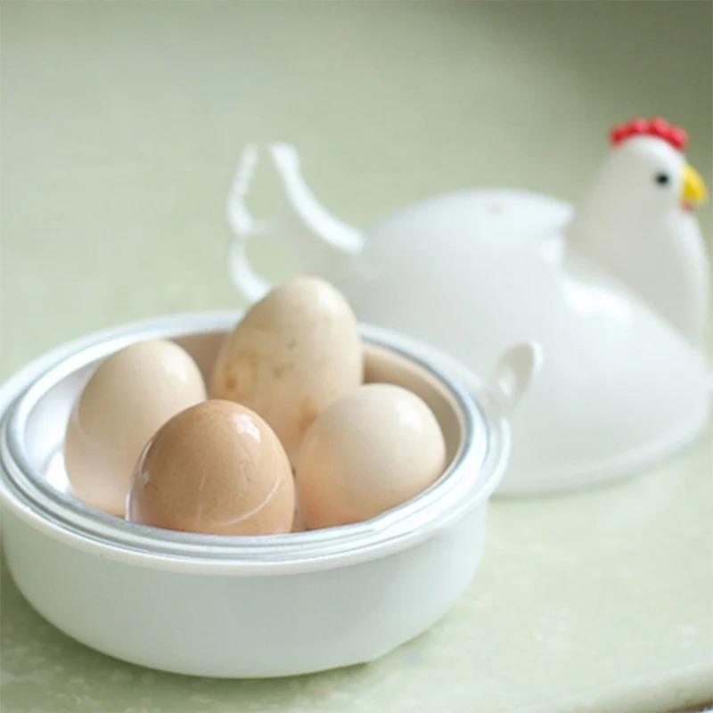 Lovely Chicken Shaped Egg Boiler Steamer 4 Eggs 1Egg Microwave Egg Cooker Cooking Tool Kitchen Accessories