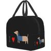 Ucsaxue Dogs I Love My Pet I Love Dachshund Lunch Bag Travel Box Work Bento Cooler Reusable Tote Picnic Boxes Insulated Bags