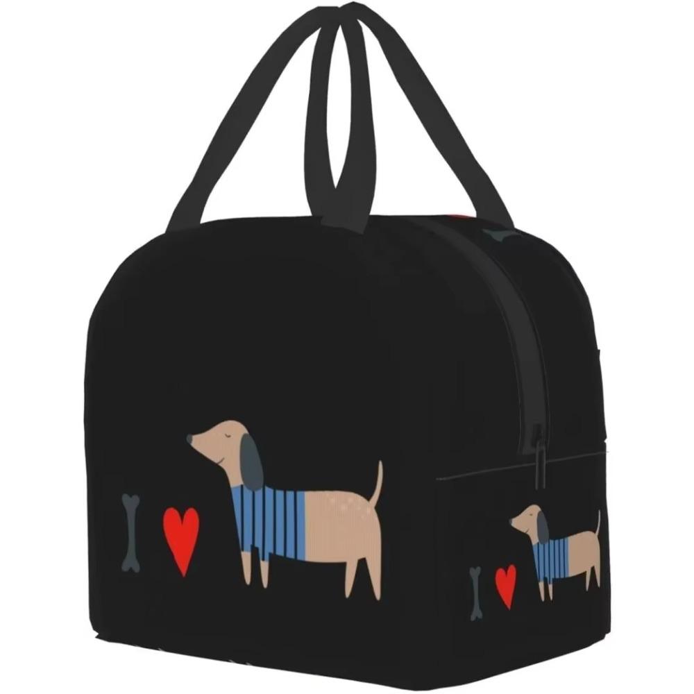 Ucsaxue Dogs I Love My Pet I Love Dachshund Lunch Bag Travel Box Work Bento Cooler Reusable Tote Picnic Boxes Insulated Bags