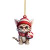 Adorable 2d Cat Acrylic Ornament Creative Decoration For Christmas Mug With Whimsical Charm