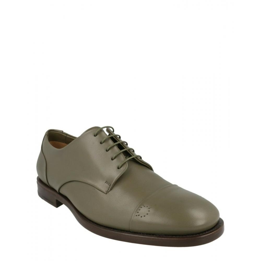 Salvatore Ferragamo Green Gavino Leather Oxfords