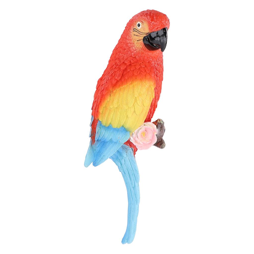 Parrot Ornament Half Face Bird Figurine Resin Sculpture for Tree Wall Living Room Balcony Garden