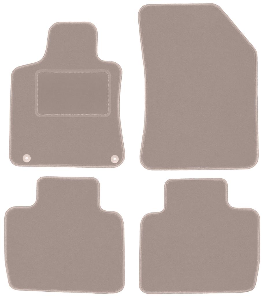 Beige Velours-Fußmatten für: Peugeot 508 II Limousine, Kombi, Fließheck (2018-)