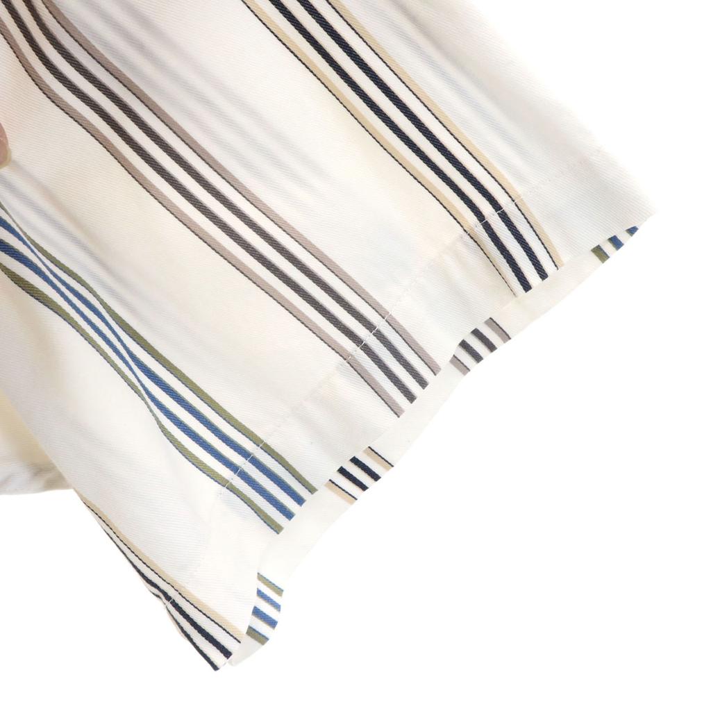 CHAPS RALPH LAUREN Striped Pattern Short Sleeve Button Down Shirt L White Men's Used