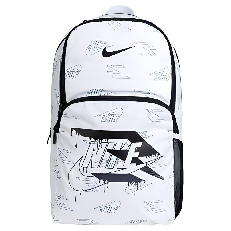 Nike 3Brand Series Full Print Multi Pocket Large Capacity Polyester Backpack Unisex backpack Pure-White NY2413024GS-001 Pure White,One Size