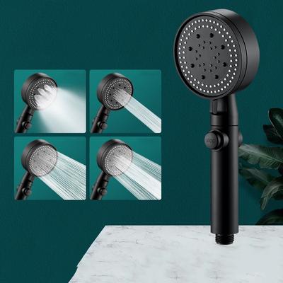 Adjustable High-pressure Shower Head One-key Stop Water Water-saving Hand-held Shower Head with Hose Bathroom Accessories