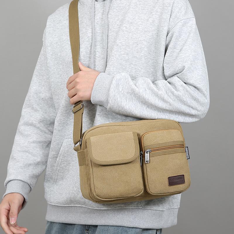 Men Canvas Shoulder Bags Casual Tote Travel Men's Crossbody Bag Luxury Messenger Bags Fashion High Quality Handbag