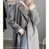 Premium woolen coat women's medium and long over the knee new autumn student Korean thin woolen coat