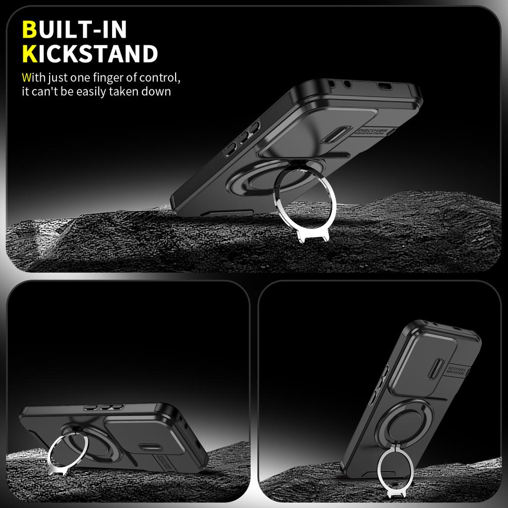 Shockproof Magnetic Case for Honor 400 Pro 5G Slide Camera Lens Ring Stand Protect Cover for Honor 400 Lite X9C Magic7 Lite Case