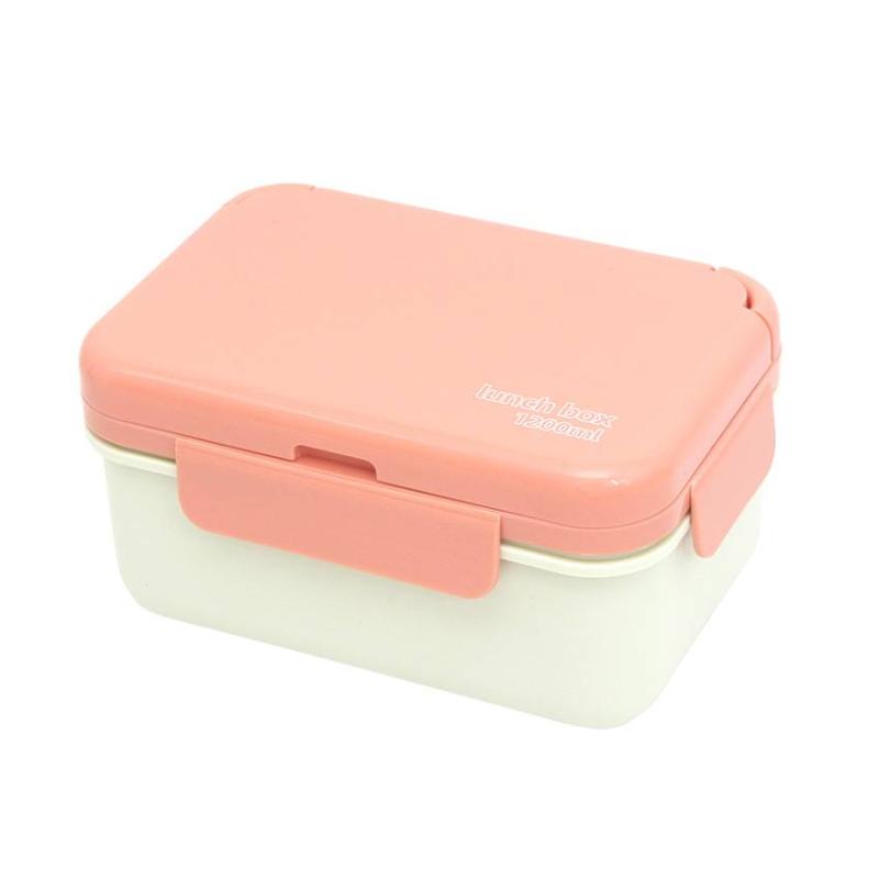 3-Grid Sealed Bento Box, Microwaveable Portable Food Container for Student Office Daily Use розовый