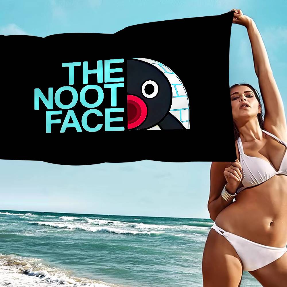 Cartoon Pingu Pinguïn Microvezel Bedrukt Strandlaken Bergbeklimmen Yoga Strand Zwemmen Hardlopen Absorberend Zacht Handdoek
