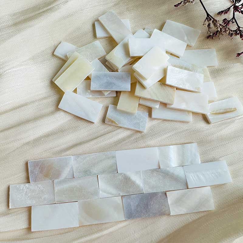 50pc Rectangle Mother of Pearl Mosaic Tiles Natural Shell Square Mosaic Pieces for Home Decoration Crafts Materials Hobbies 97
