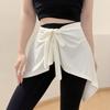 Multifunctional Tie Up Yoga Skirt Portable Solid Color Ice Silk Tie Shawl Anti-Exposure Asymmetrical Design