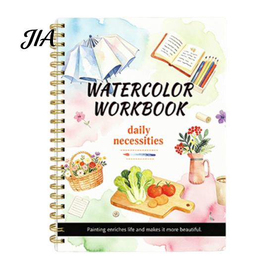 Nature Animal And Landmark Theme Watercolor Coloring Book, Clean Bright Patterns Design, Thick Educational Drawing Gift for Kids Paper Multi-theme