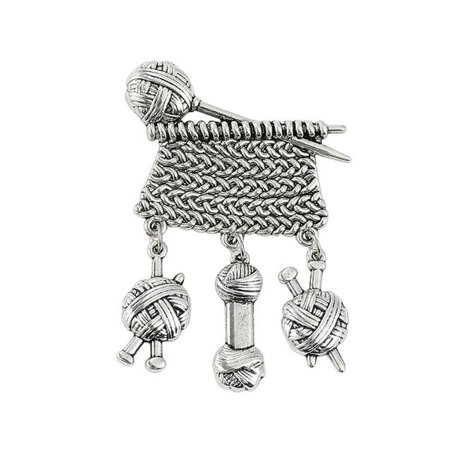 

Новые креативные зимние вязаные свитера броши для женщин шерстяная линия игла одежда вечерние аксессуары дизайн брошь булавки подарки серебряный