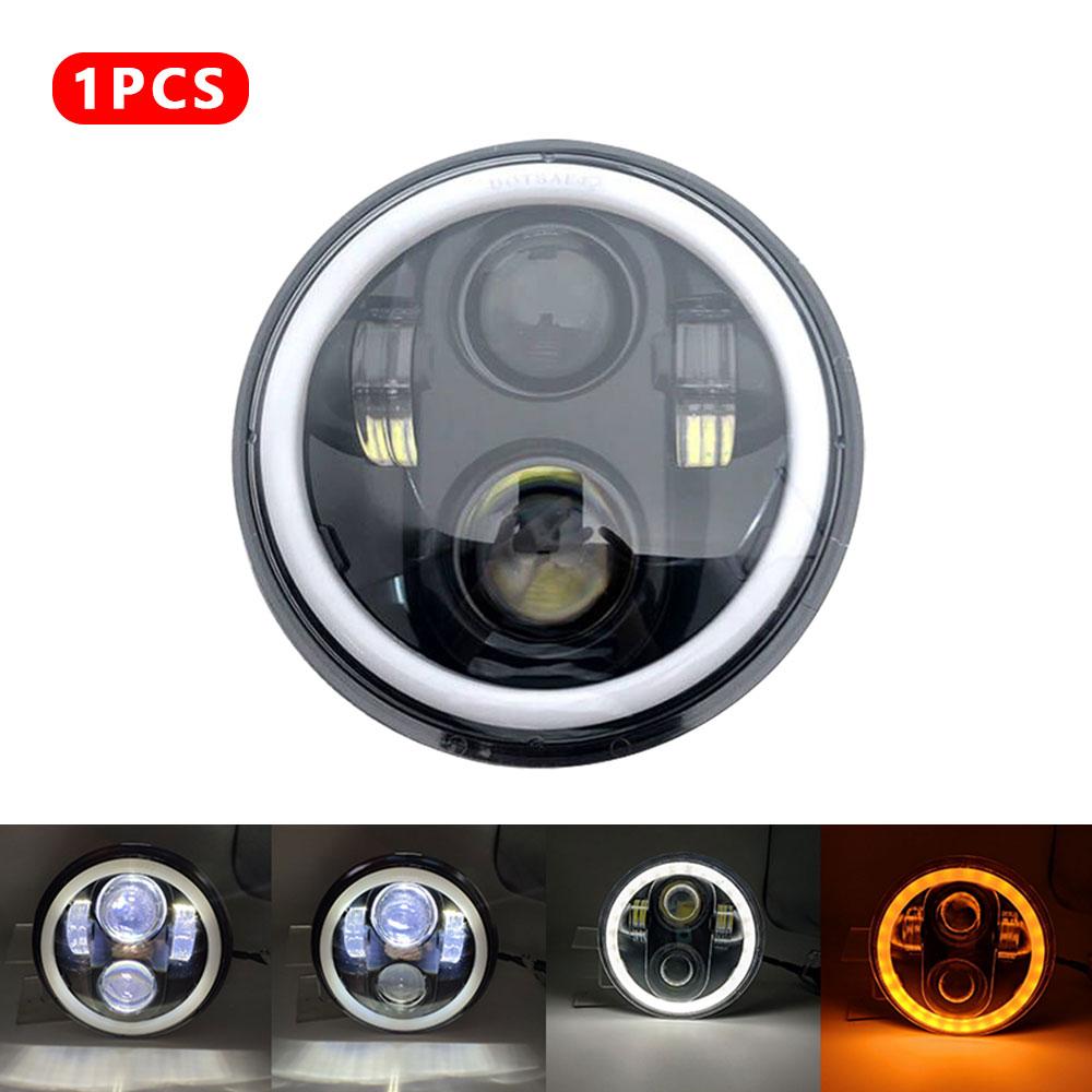 

5,75-дюймовый мотоциклетный светодиодный фонарь для проектора, мотоциклетные фары, ангельские глазки, круглый налобный фонарь для Harley 200 Вт 1PCS B