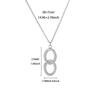 New Crushed Ice Ice Interlocking Character Stainless Steel Non-allergic Necklace Women's Niche Double Ring Pendant Collarbone Chain