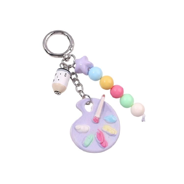 

Cute Keychains for Girls,Lovely Car Keychain Accessories,Key Purse Handbag Charms for Women Artist Palette Keychain