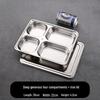 304 Stainless Steel 4-Compartment Food Tray with Lid