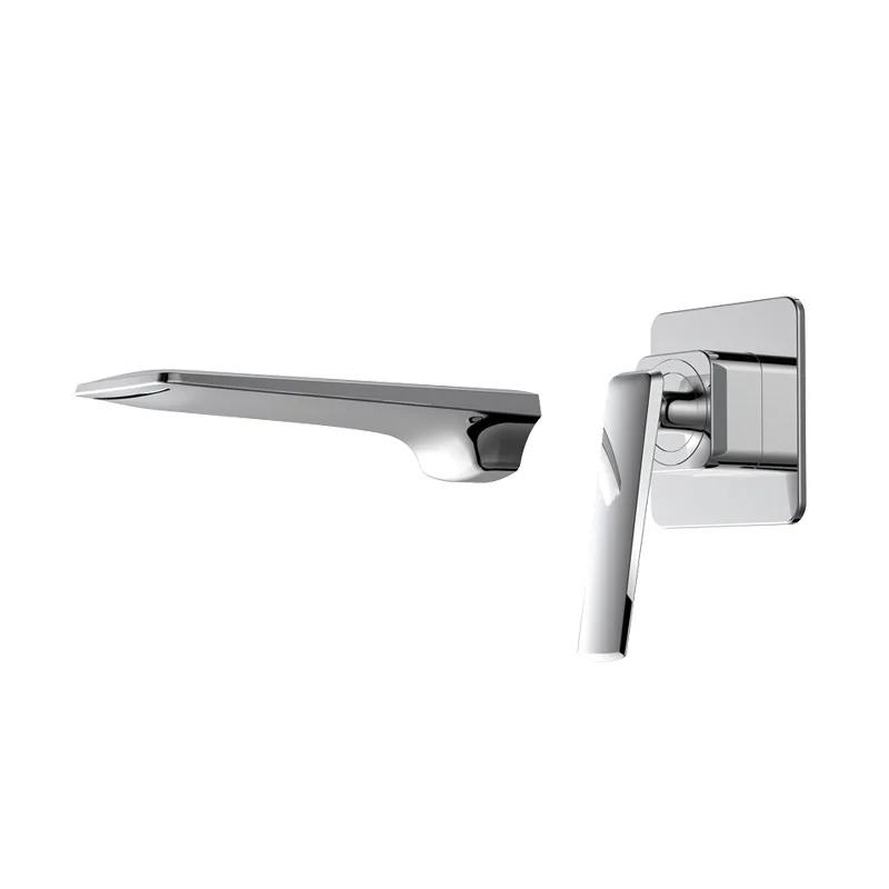 Solid Brass Bathroom Basin Faucet Wall Mounted Waterfall Spout Hot&Cold Water Mixer Tap Crane