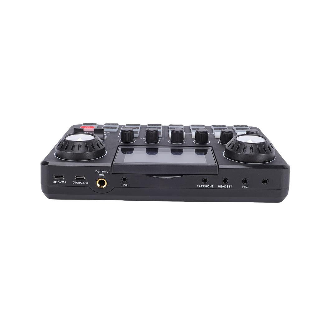 Podcast Microphone Bundle Sound Mixer Board Set with Foldable LED Screen Boom Arm 3.5mm Condenser Mic for PC Recording