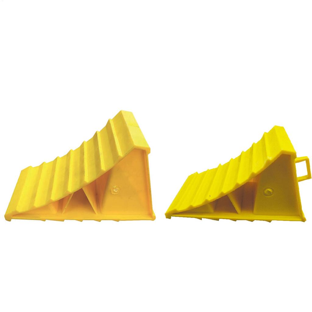 Gelber Autoreifen-Keil Radkeil Stoppblock Anti-Rutsch Kunststoffbasis Reifenstützpolster Stabiler Reifenrutschstopper Sicheres Auto Parken