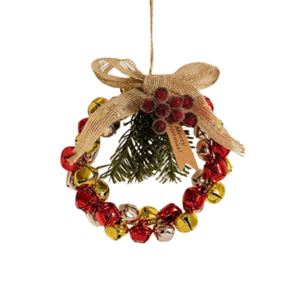Handmade Christmas Bells Wreath Iron Xmas Tree Hanging Bells  Wedding Supplies