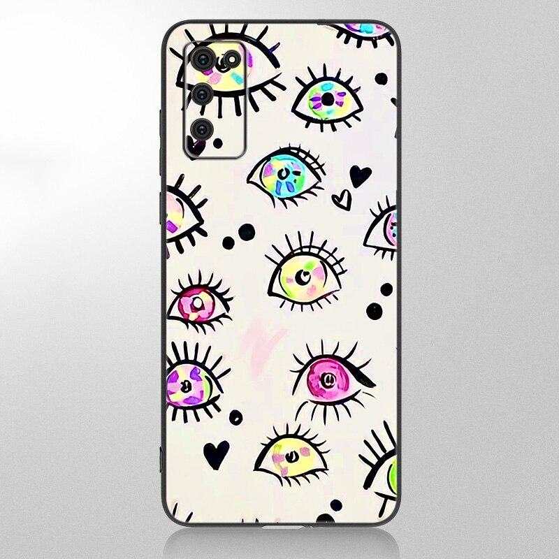 Eye Blue Evil Eye Phone Case For Samsung Galaxy A12 A02S A22 A32 A52 A72 A71 A51 A41 A31 A21 A11 A50 A70 A10S A20S Black Cover