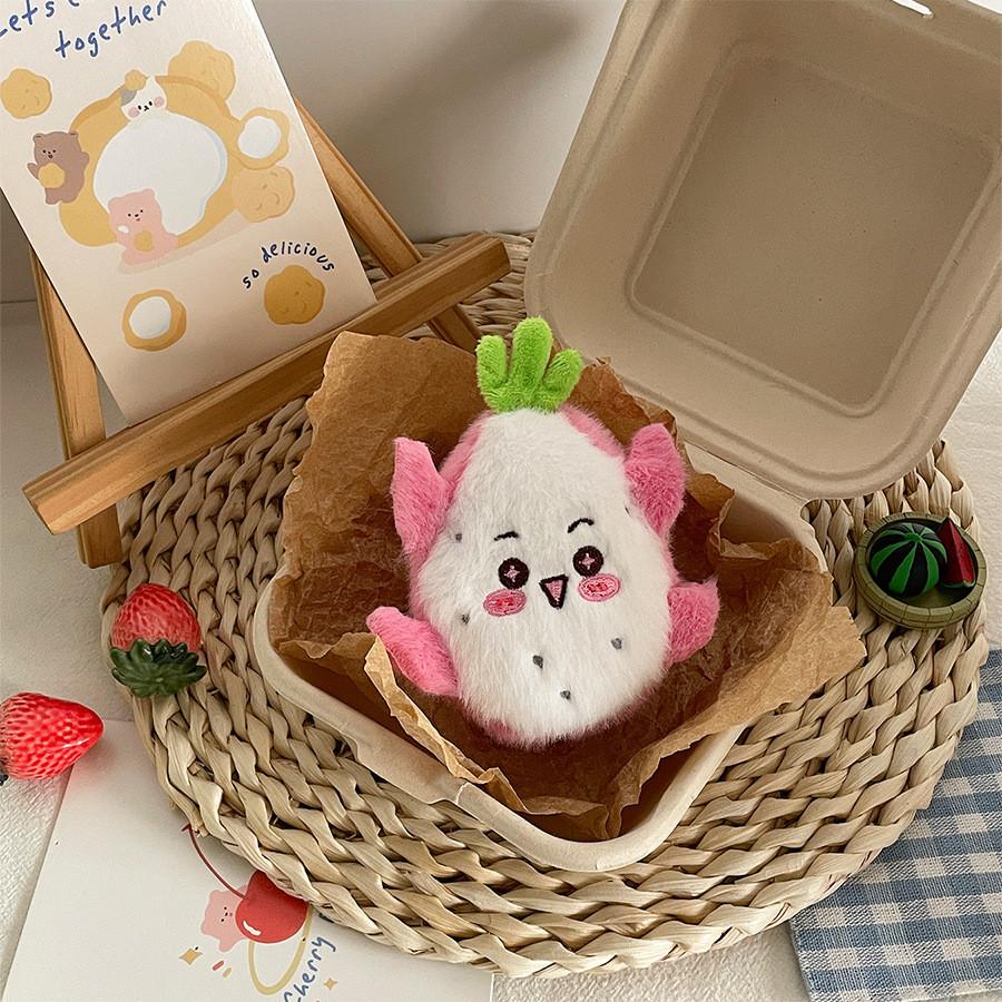 Watermelon Cherry Mini Fruit Plush Doll Keyring Girls Gifts Bag Decor Pendant