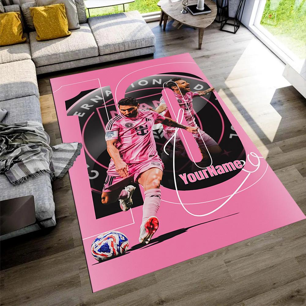 Messi Customize Text Area Rug Suitable for Decorate Room Bedrooms Foyer Hallway Antislip Carpet Anime Office Decor Perfect Gift for Friends & Family