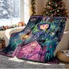 Coraline Pattern Blanket for Home Decoration, Bed, Sofa, Car Travel, Camping, Suitable for All Seasons, Birthday Christmas Gift