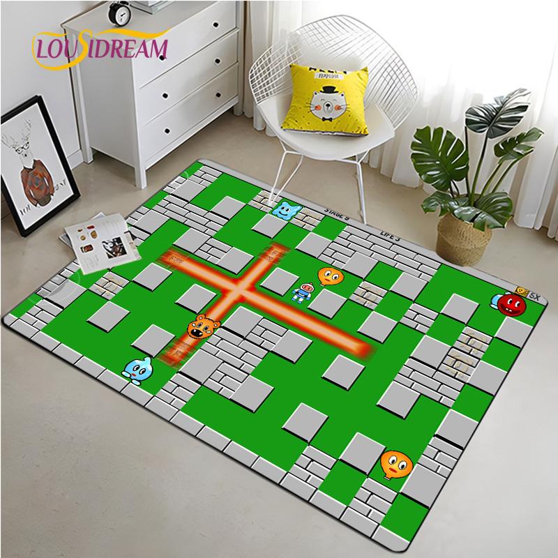 

Bomberman Game Carpet for Living Room Bedroom Rug Kitchen Door Kid Unslip Floor Mat Birthday gift photography props Alfombra Rug 40x60cm