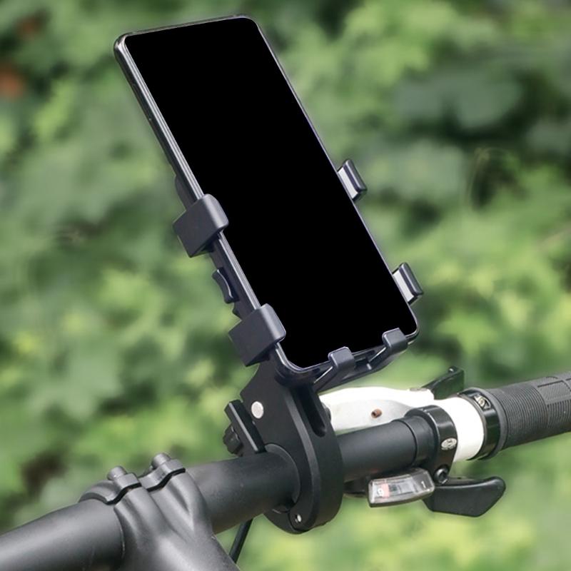 Bike Phone Holder Bracket, Motorcycle Phone Mount Adjustable Bike Handlebar Cell Phone Clamp Scooter Mobile Phone Clip