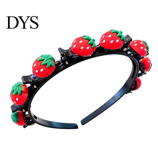 Gevlochten Hoofdband met Mini Clips Cartoon voor Meisjes, Schattige Haarband Haaraccessoire Stijlvol Dagelijks Gebruik Styling, Decoratieve Bloem/Fruit/Strik/Hart/Konijn
